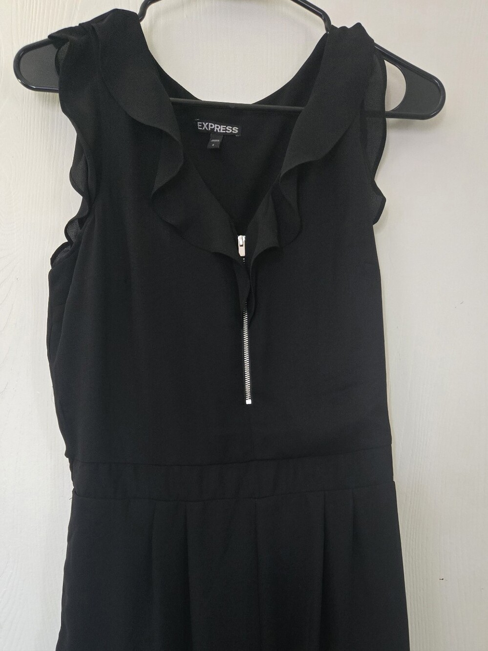 Express Black Ruffle V-Neck Mini Romper Size 8